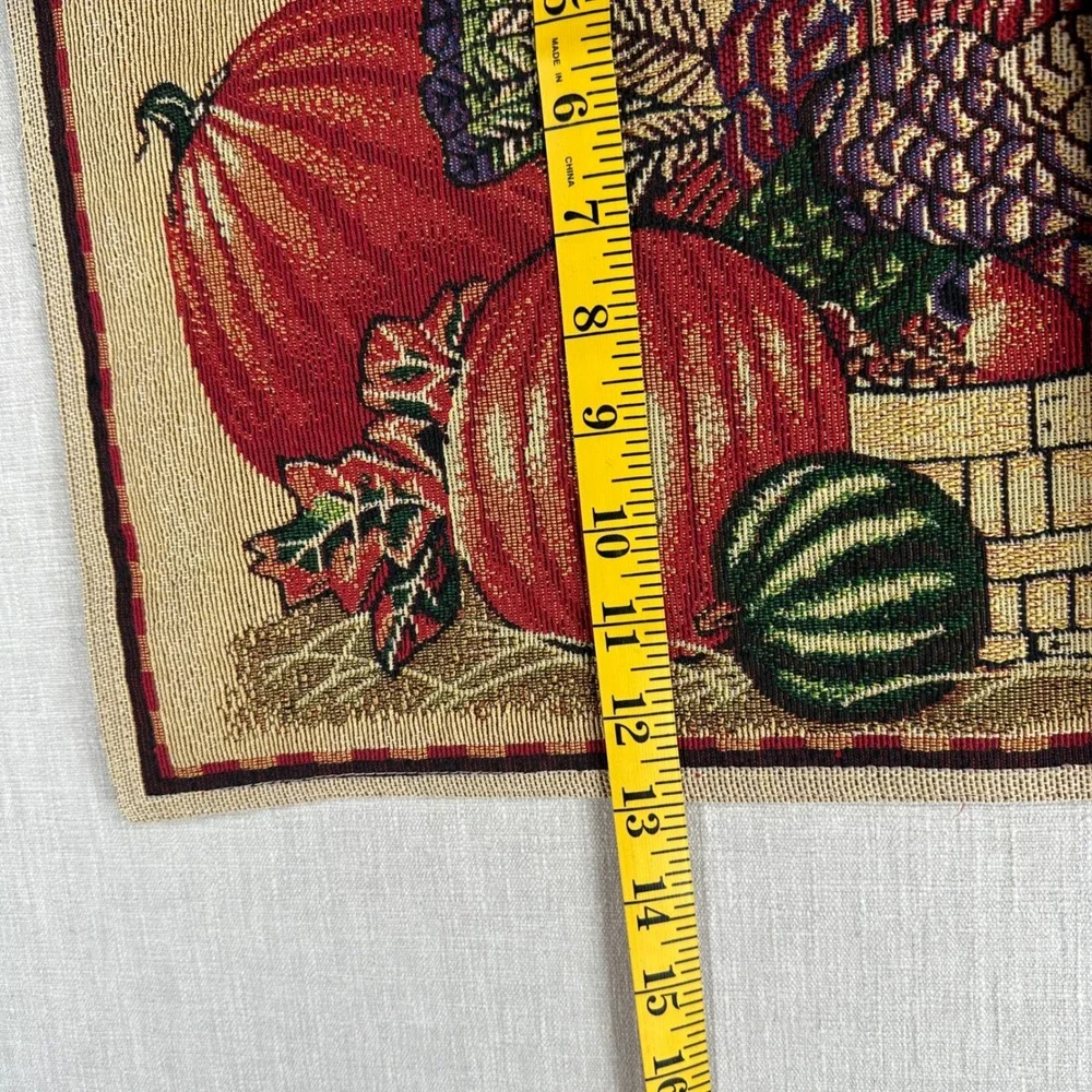 Thanksgiving Tapestry Table Runner 72 x 13 Turkey Pumpkin Fall Harvest Decor
